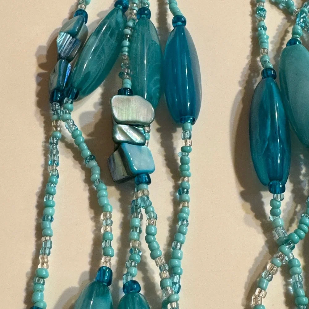 Turquoise-Colored Beaded Necklace
